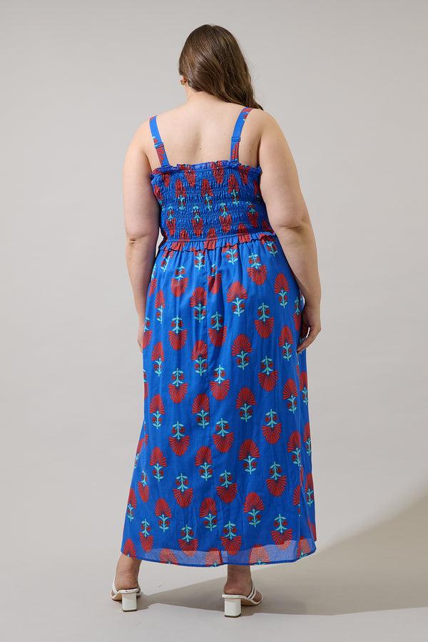 Sugarlips Lucinda Floral Riela Smocked Midi Dress Curve