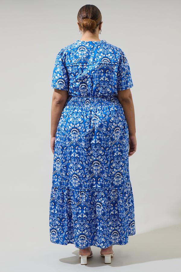 Sugarlips Lulu Floral Belraj Poplin Maxi Dress Curve