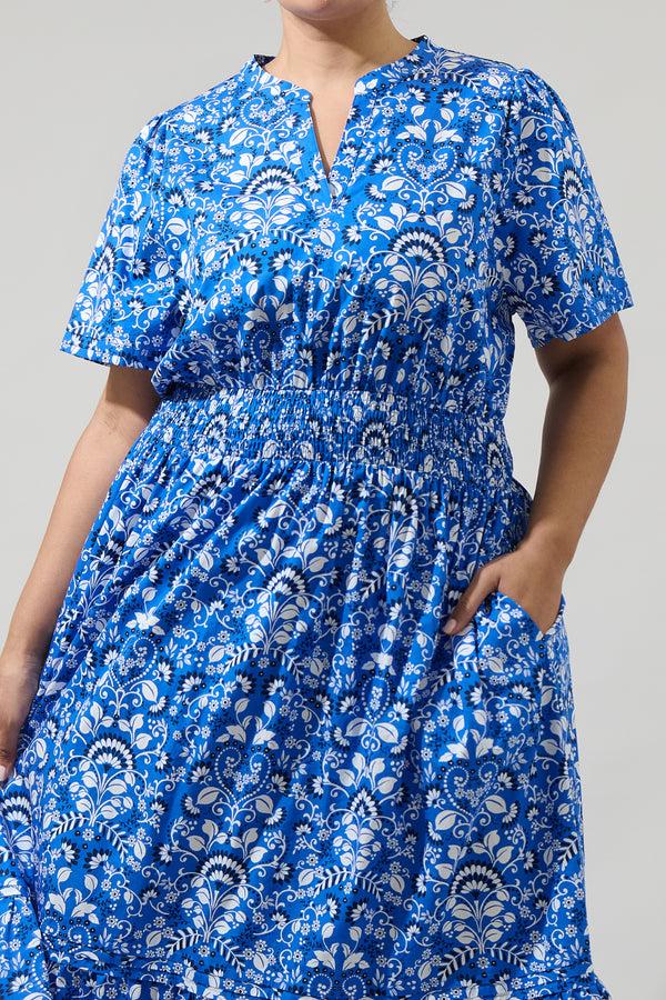 Sugarlips Lulu Floral Belraj Poplin Maxi Dress Curve
