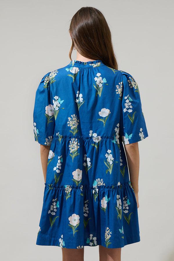 Sugarlips Madison Floral Dixie Split Neck Shift Dress