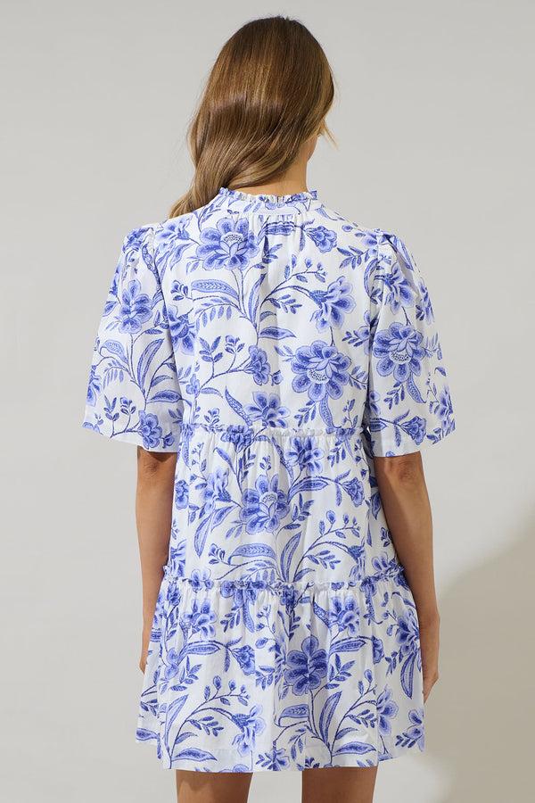 Sugarlips Maeve Floral Dixie Split Neck Shift Dress