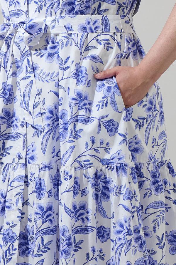 Sugarlips Maeve Floral Wynette Tiered Midi Dress Curve