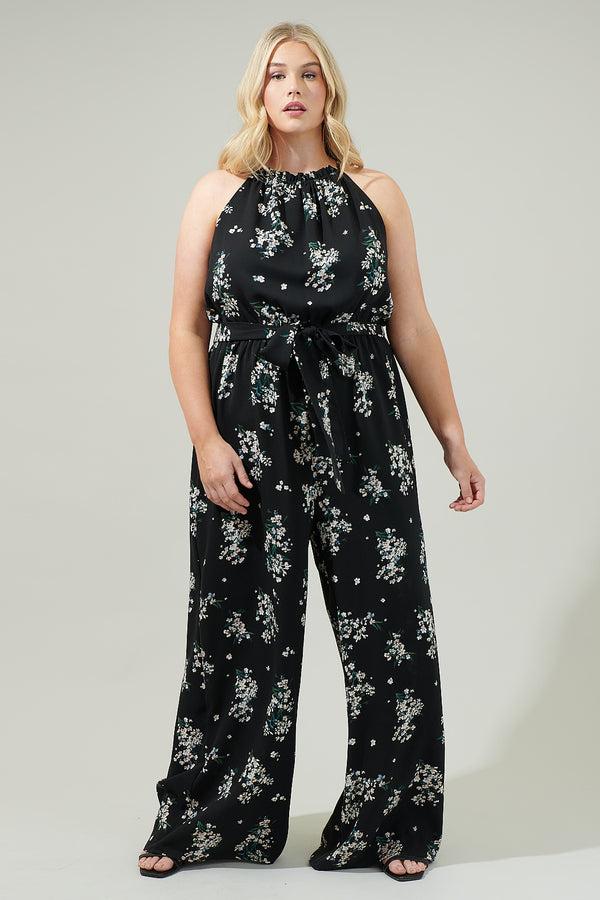 sugarlips Magnol Floral Lighthearted Trapeze Jumpsuit Curve