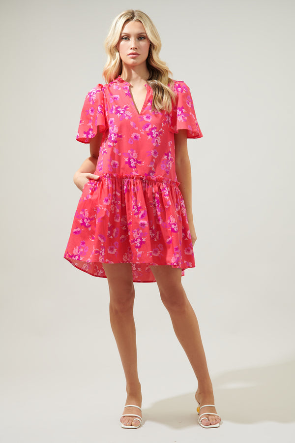 Sugarlips Magnolis Rhubarb Rock A By Trapeze Mini Dress