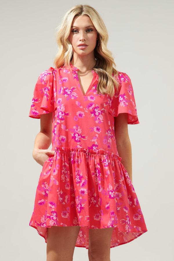 sugarlips Magnolis Rhubarb Rock A By Trapeze Mini Dress