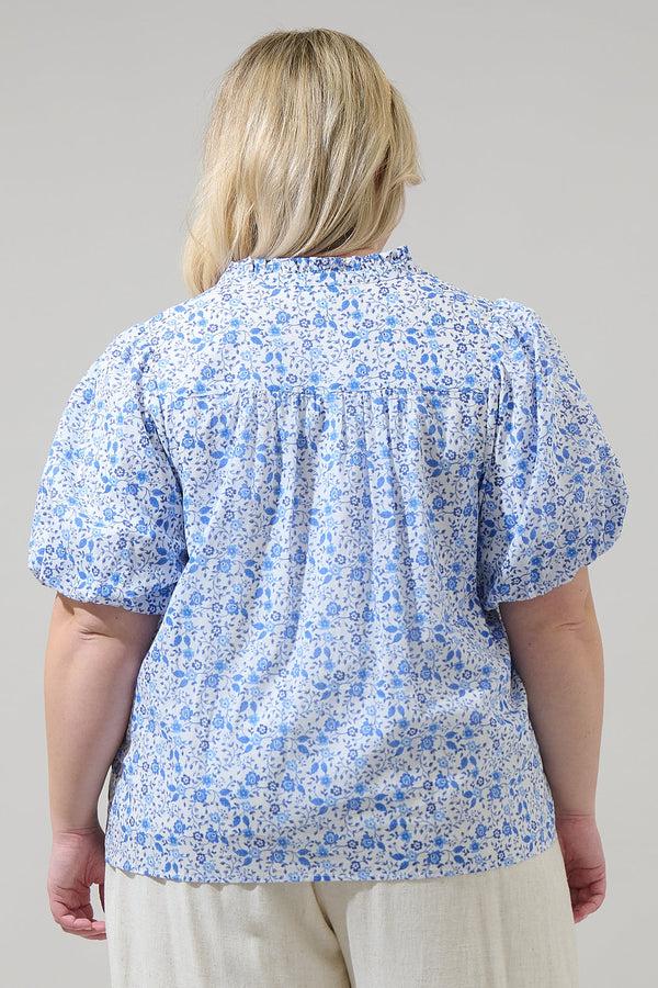 Sugarlips Maisie Floral Idara Button Down Top Curve
