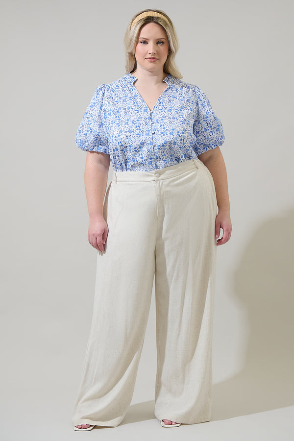 Sugarlips Maisie Floral Idara Button Down Top Curve