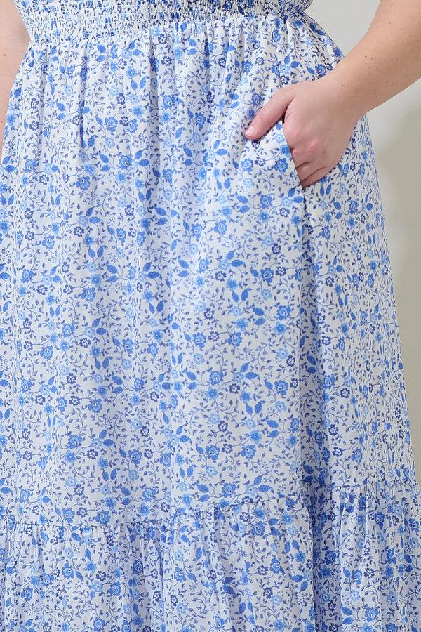 Sugarlips Maisie Floral Patte Tiered Midi Dress Curve