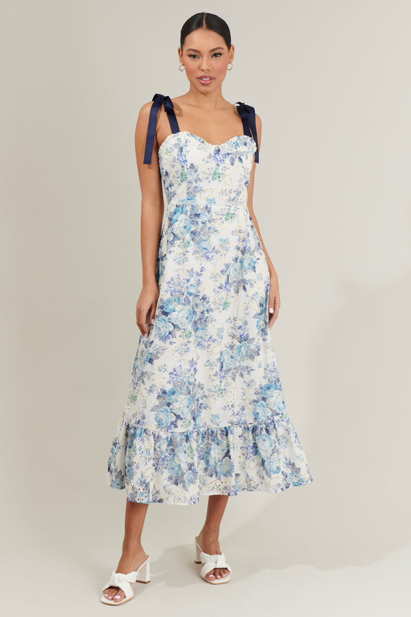 Sugarlips Majesty Floral Villa Garden Eyelet Midi Dress