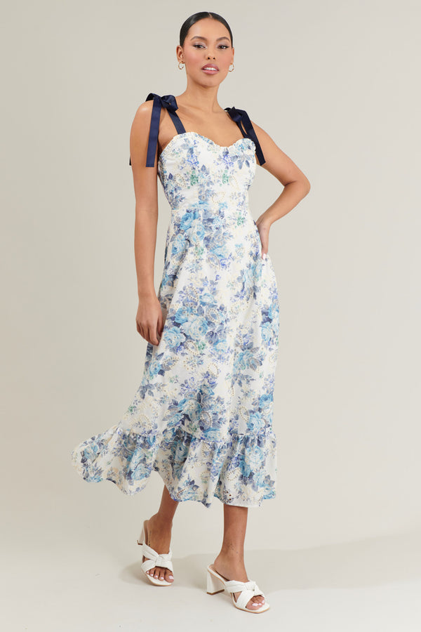 Sugarlips Majesty Floral Villa Garden Eyelet Midi Dress