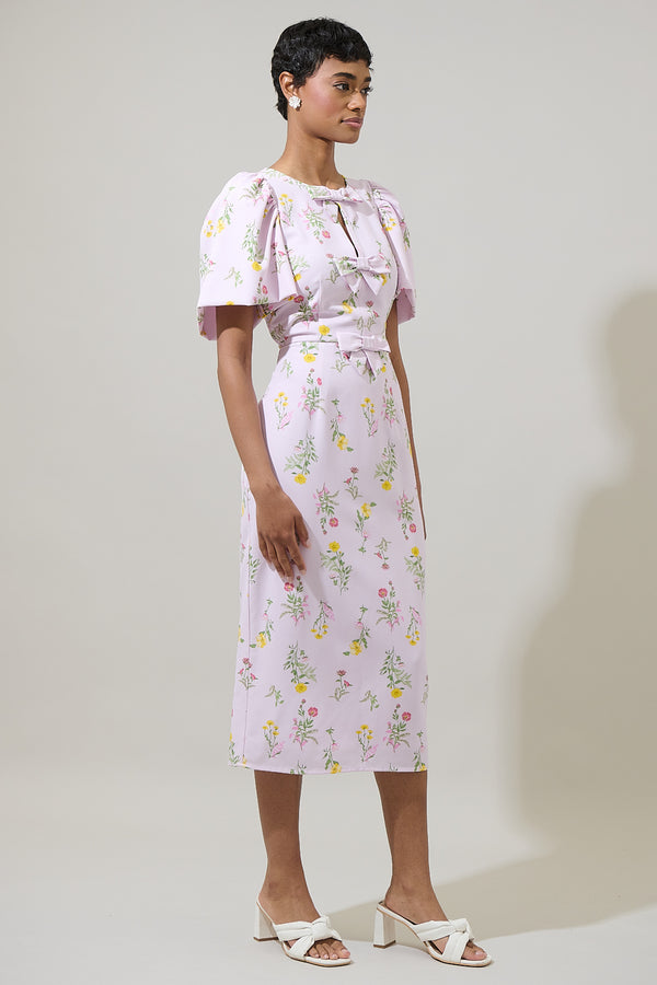 Sugarlips Margote Floral Tania Short Sleeve Midi Dress