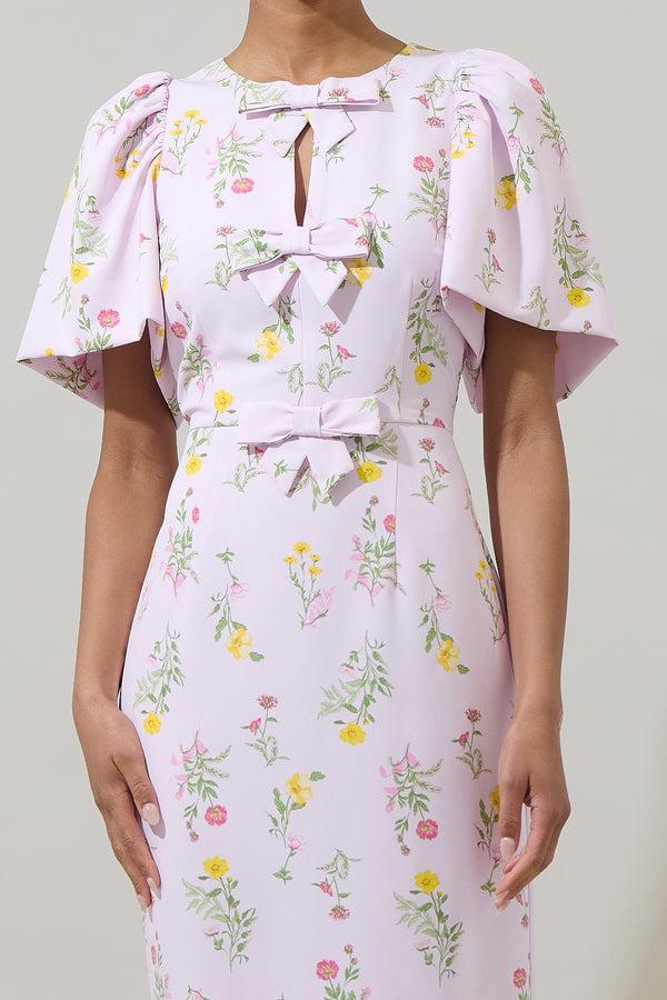 Sugarlips Margote Floral Tania Short Sleeve Midi Dress