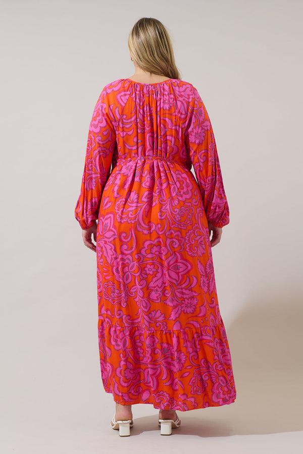 Sugarlips Marinda Floral Larrie Button Down Maxi Dress Curve