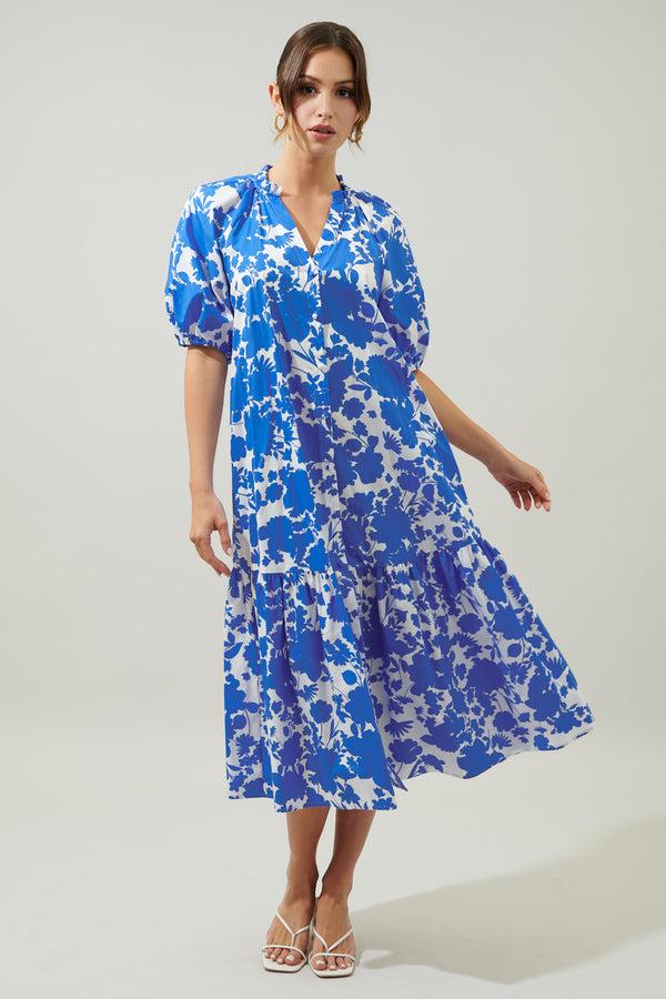 Sugarlips Marinelle Floral Wynette Tiered Midi Dress