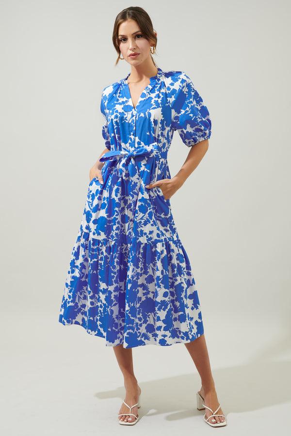 sugarlips Marinelle Floral Wynette Tiered Midi Dress