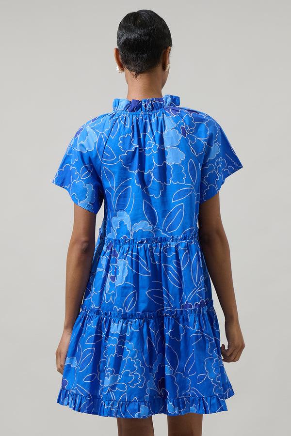Sugarlips Maris Floral Pallas Poplin Tiered Mini Dress
