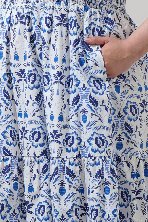 Sugarlips Marisol Floral Giza Glare Smock Tiered Midi Dress Curve