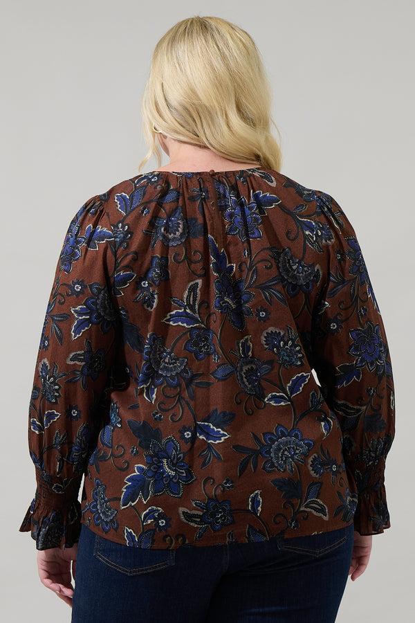 Sugarlips Marlina Floral Jazline Long Sleeve Top Curve