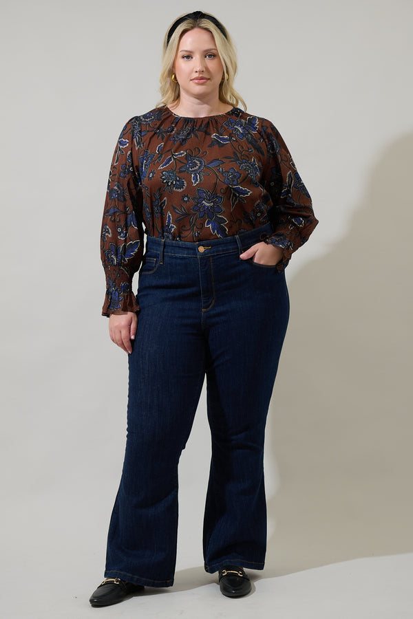 Sugarlips Marlina Floral Jazline Long Sleeve Top Curve
