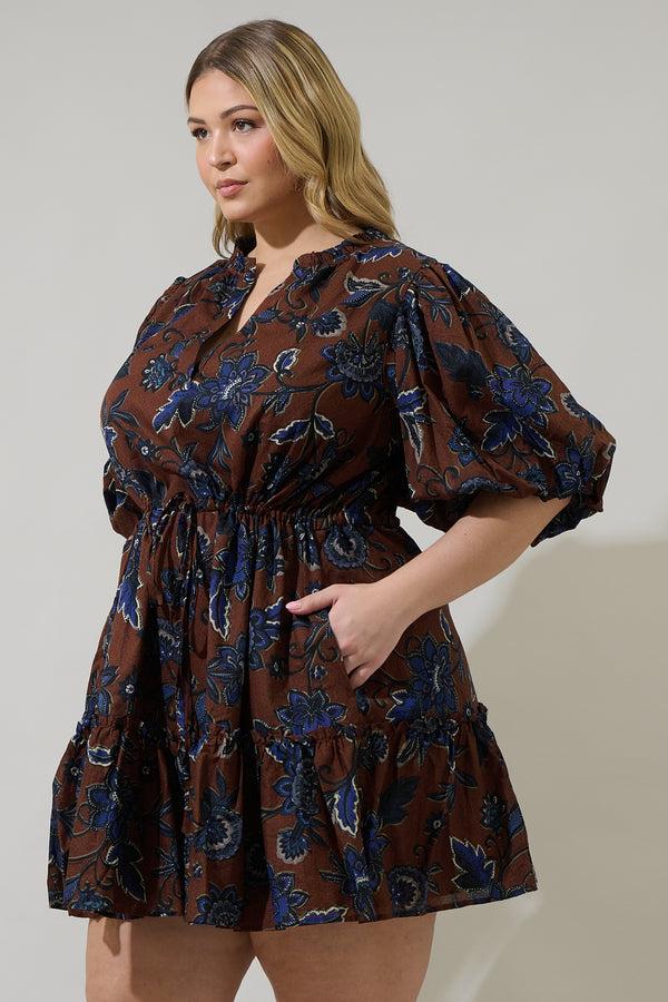 Sugarlips Marlina Floral Noella Shift Mini Dress Curve