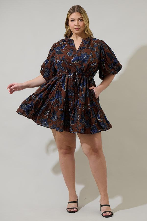 Sugarlips Marlina Floral Noella Shift Mini Dress Curve
