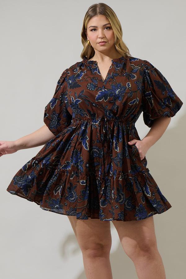 sugarlips Marlina Floral Noella Shift Mini Dress Curve
