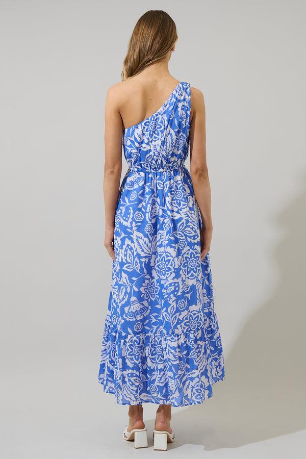 Sugarlips Marny Floral Elya One Shoulder Maxi Dress