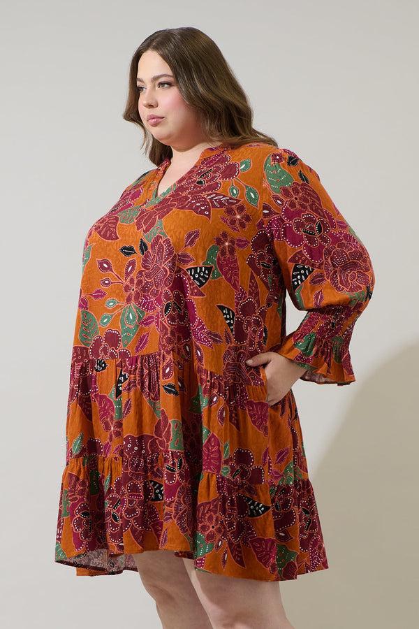 Sugarlips Marven Floral Anamy Shift Mini Dress Curve