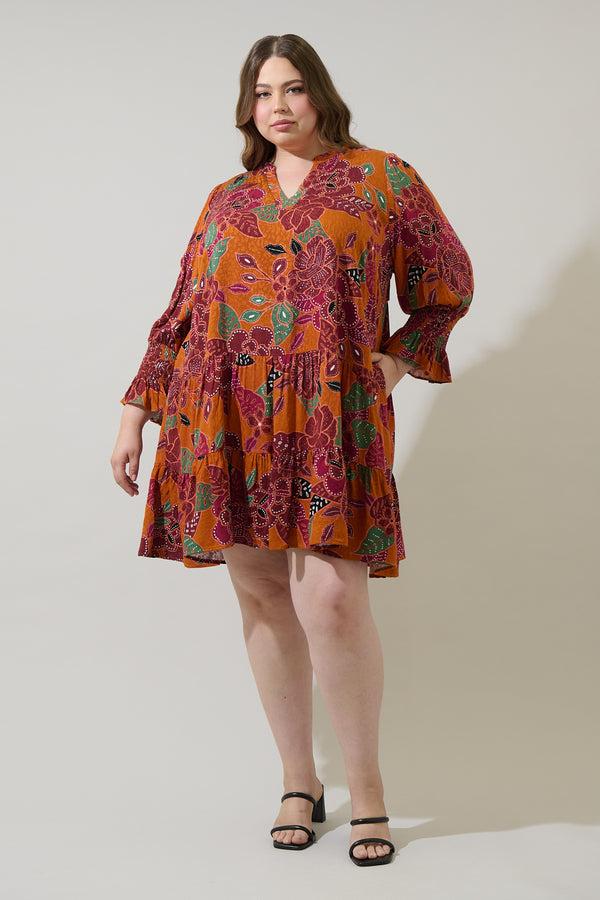 Sugarlips Marven Floral Anamy Shift Mini Dress Curve
