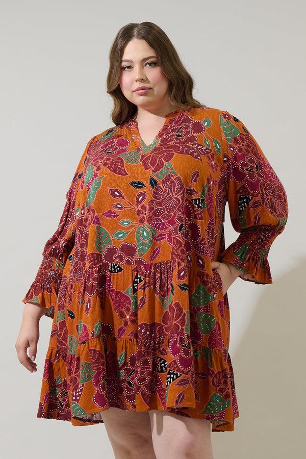sugarlips Marven Floral Anamy Shift Mini Dress Curve