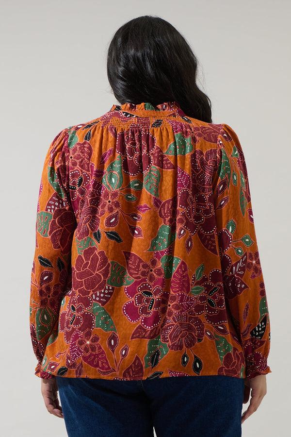 Sugarlips Marven Floral Merlie Button Down Top Curve