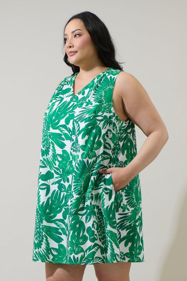 Sugarlips Masey Tropical Lerry Shift Mini Dress Curve