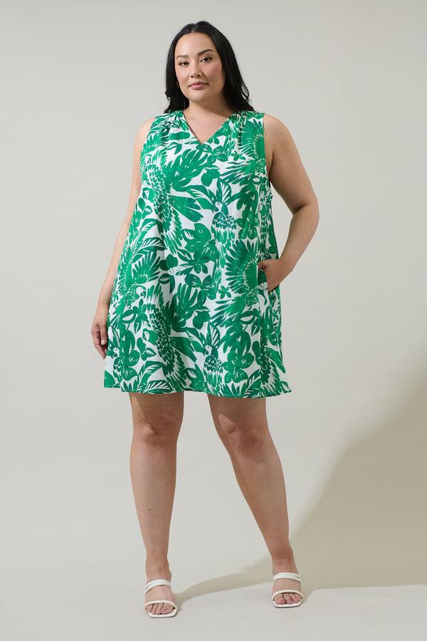 Sugarlips Masey Tropical Lerry Shift Mini Dress Curve