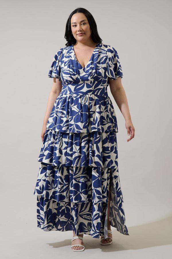 Sugarlips Maurea Floral Amabel Tiered Maxi Dress Curve