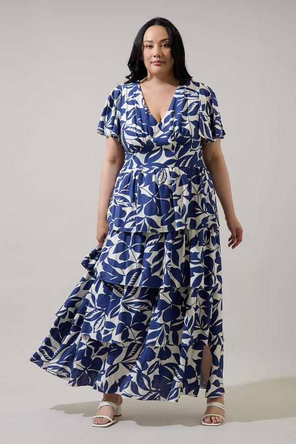 sugarlips Maurea Floral Amabel Tiered Maxi Dress Curve