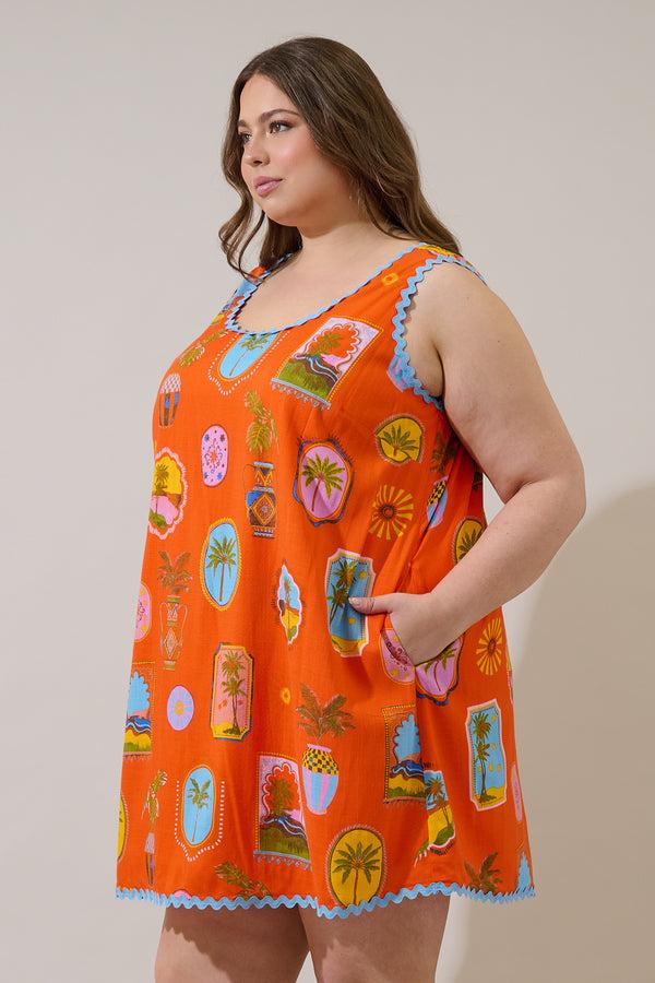 Sugarlips Maury Postcard Auriel Shift Mini Dress Curve