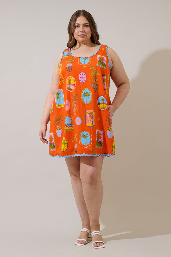 Sugarlips Maury Postcard Auriel Shift Mini Dress Curve