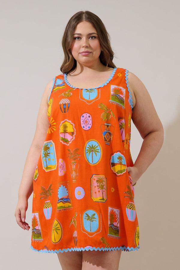 sugarlips Maury Postcard Auriel Shift Mini Dress Curve
