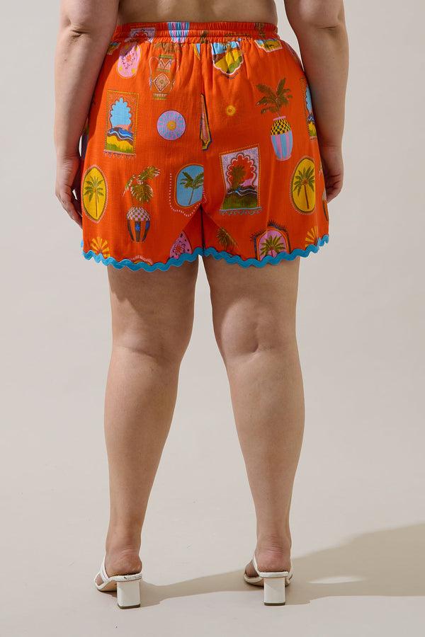 Sugarlips Maury Postcard Halle Drawstring Shorts Curve