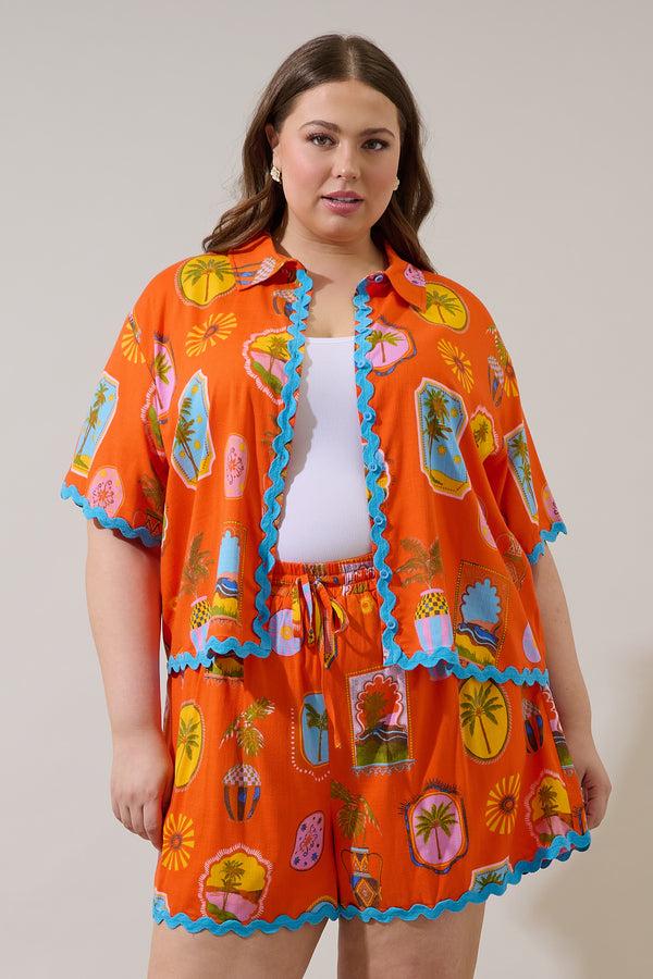 sugarlips Maury Postcard Marnie Button Up Shirt Curve