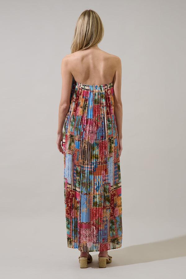 Sugarlips Melani Tropical Isabela Pleated Maxi Dress