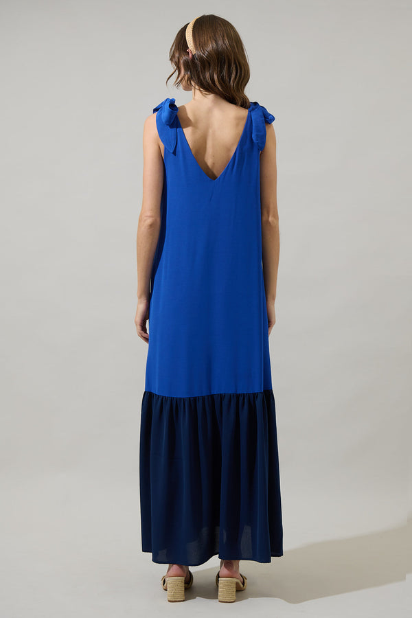 Sugarlips Merideth Tie Shoulder Drop Waist Maxi Dress