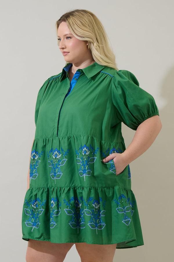 Sugarlips Meridy Floral Burie Tiered Mini Dress Curve