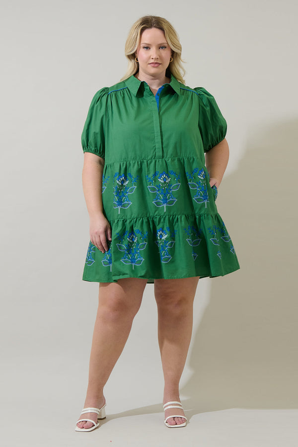 Sugarlips Meridy Floral Burie Tiered Mini Dress Curve