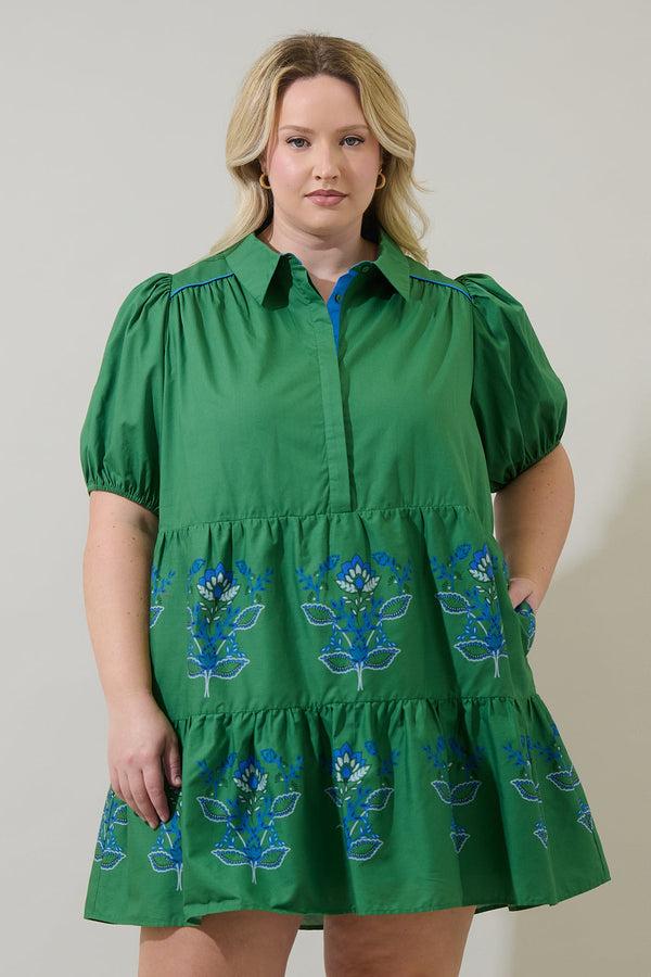 sugarlips Meridy Floral Burie Tiered Mini Dress Curve