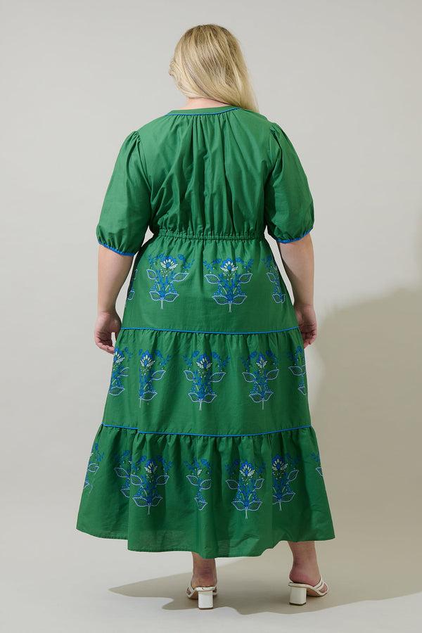 Sugarlips Meridy Floral Vonie Tiered Midi Dress Curve