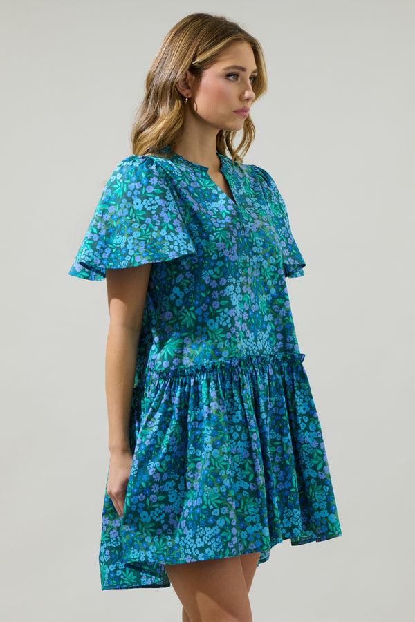 Sugarlips Midnight Floral Rock A By Trapeze Mini Dress