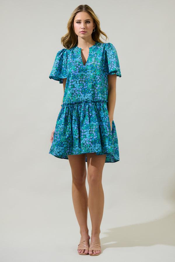 Sugarlips Midnight Floral Rock A By Trapeze Mini Dress