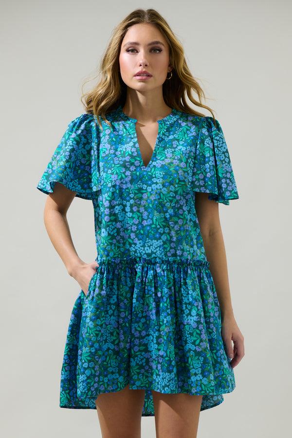 sugarlips Midnight Floral Rock A By Trapeze Mini Dress