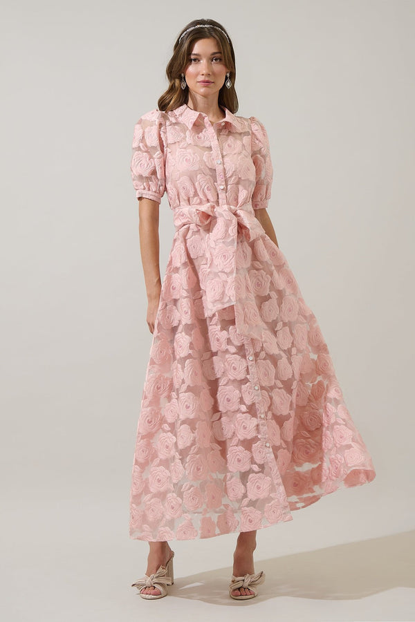 Sugarlips Midnight Rose Aveline Collared Maxi Dress